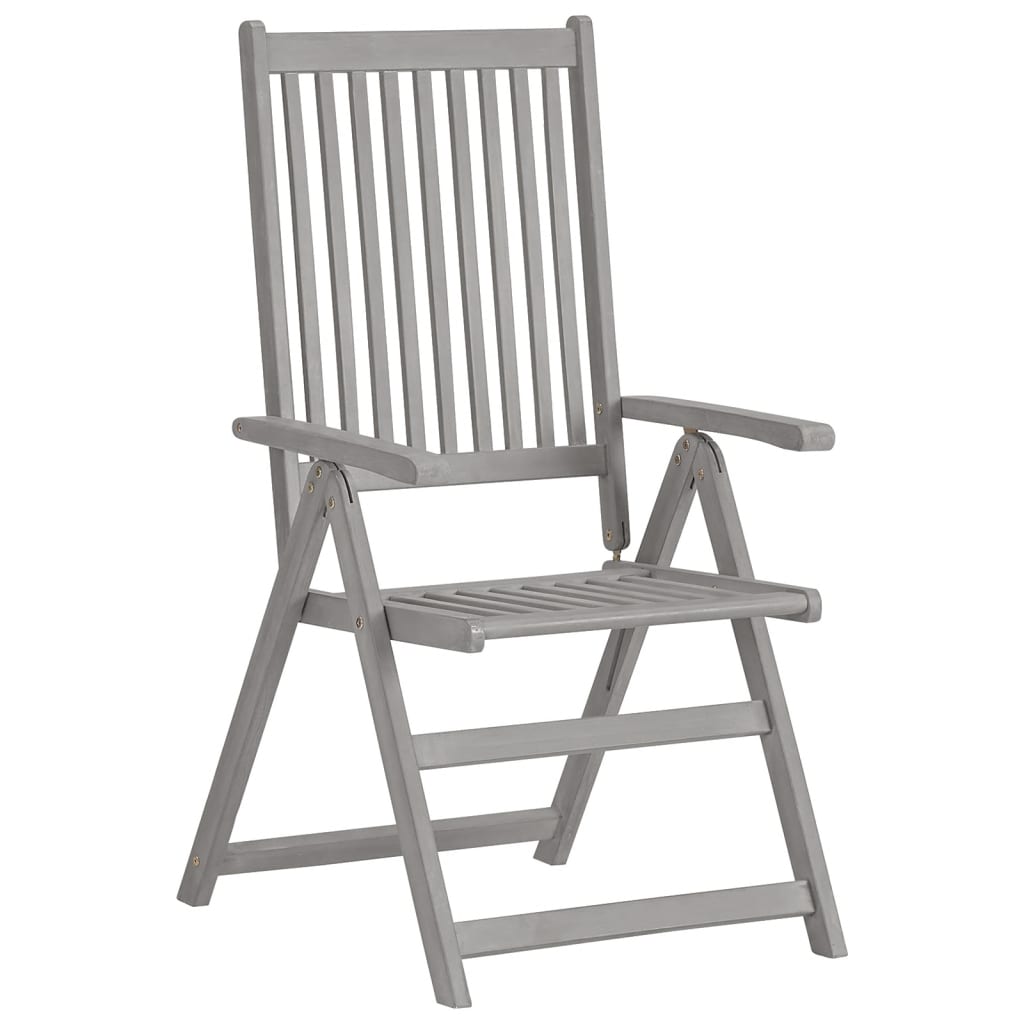Verstellbare Gartenstühle 3 Stk. mit Auflagen Massivholz Akazie