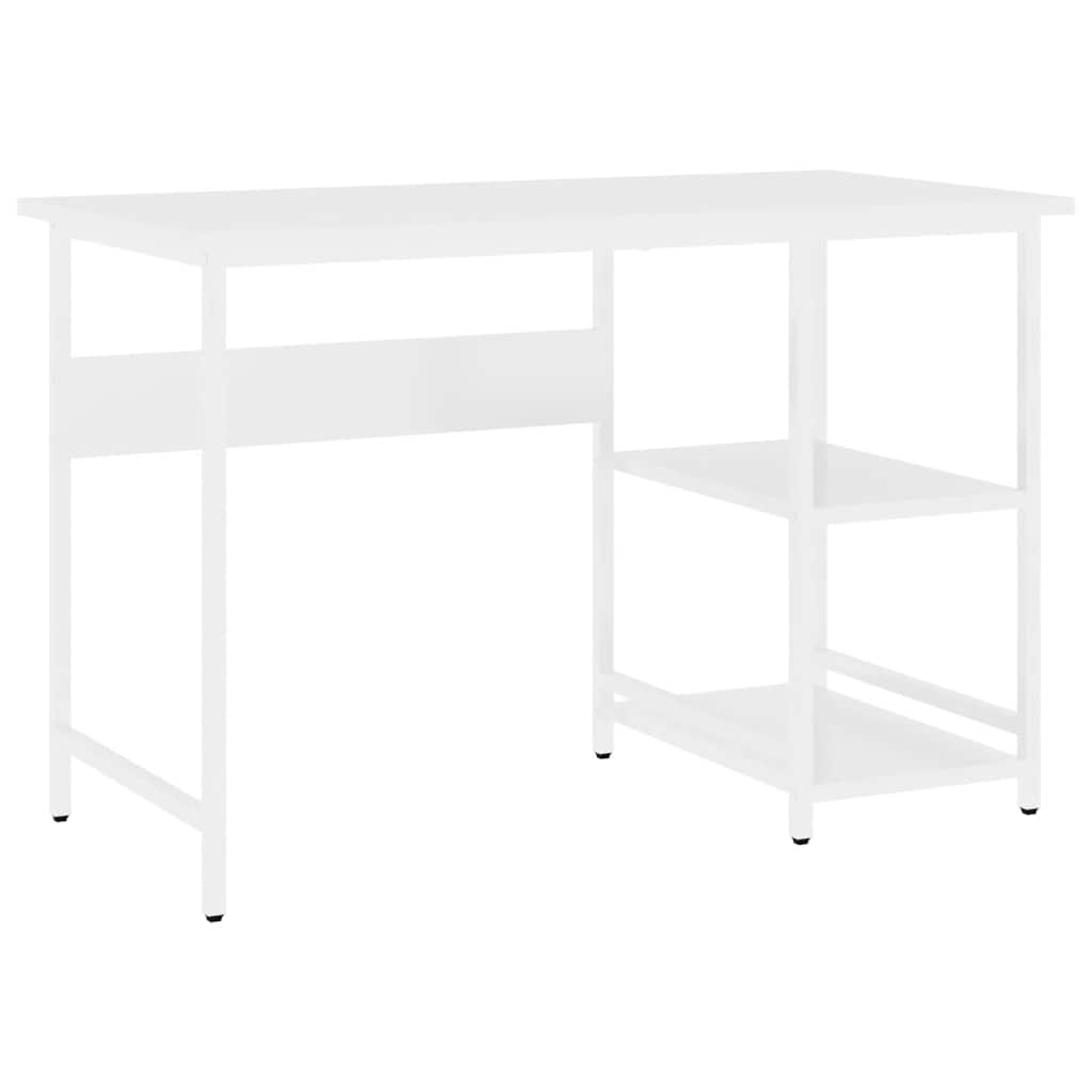 Computertisch Weiß 105x50x72 cm MDF und Metall