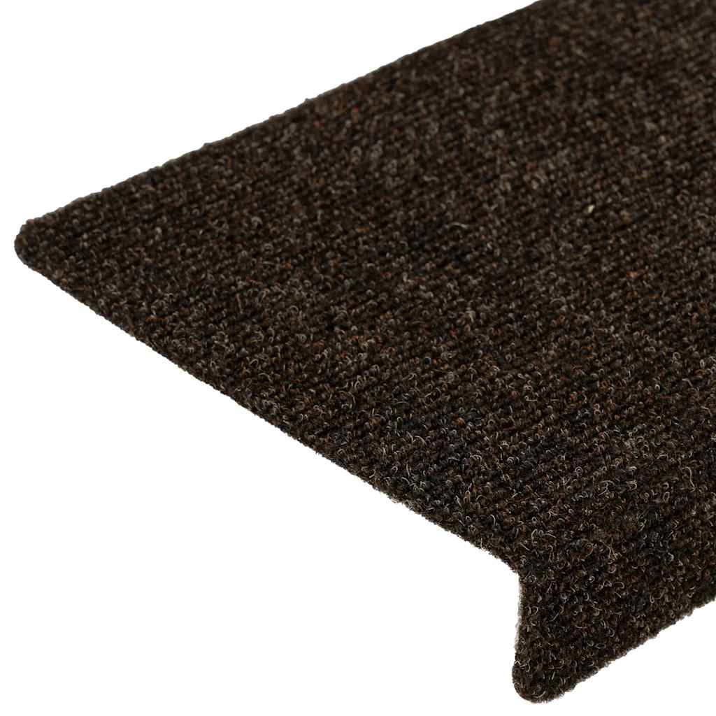 Stufenmatten Selbstklebend 15 Stk. 65x21x4 cm Dunkelbraun Rechteckiger Rand