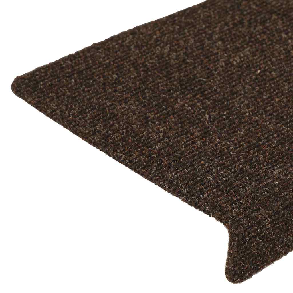 Stufenmatten Selbstklebend 15 Stk. 65x21x4 cm Braun Rechteckiger Rand