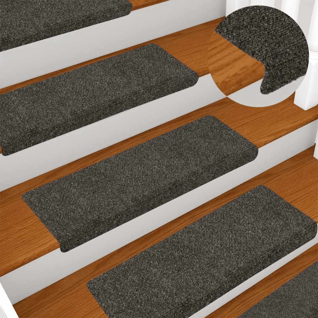 Stufenmatten Selbstklebend 15 Stk. 65x21x4 cm Anthrazit Rechteckiger Rand