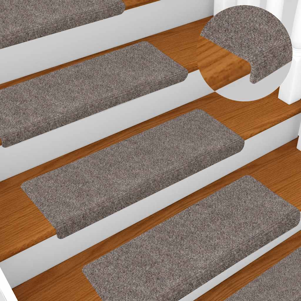 Stufenmatten Selbstklebend 15 Stk. 65x21x4 cm Beige Rechteckiger Rand