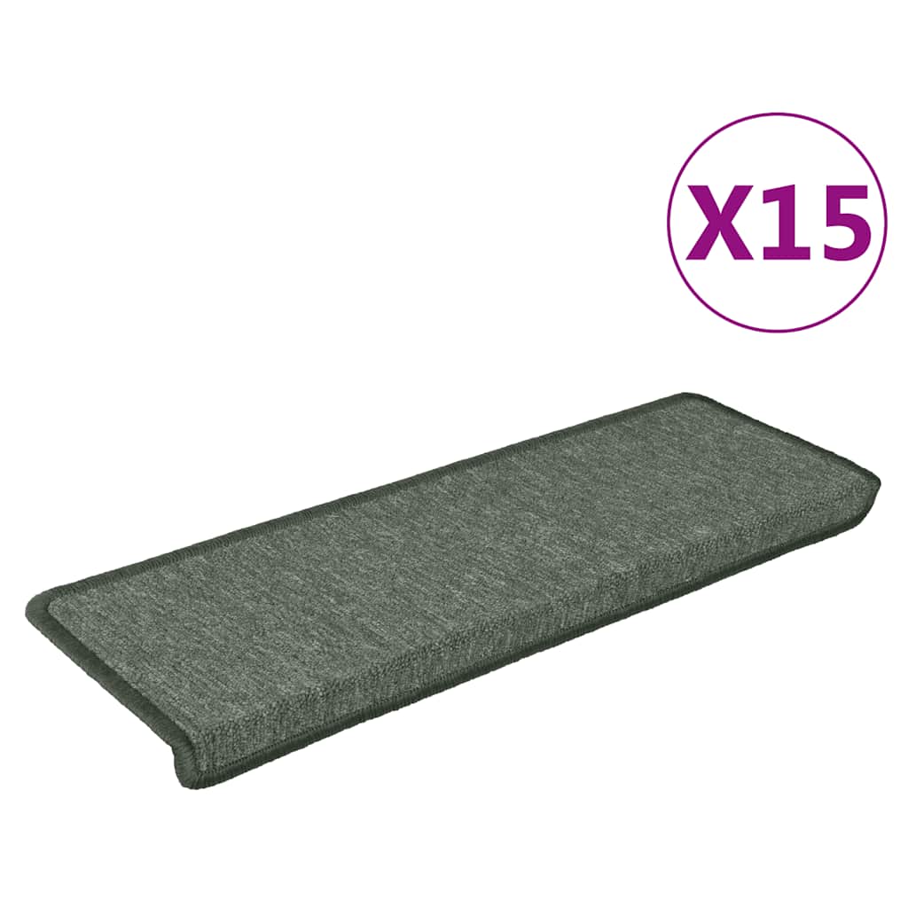 Stufenmatten 15 Stk. 65x21x4 cm Dunkelgrün Rechteckiger Rand