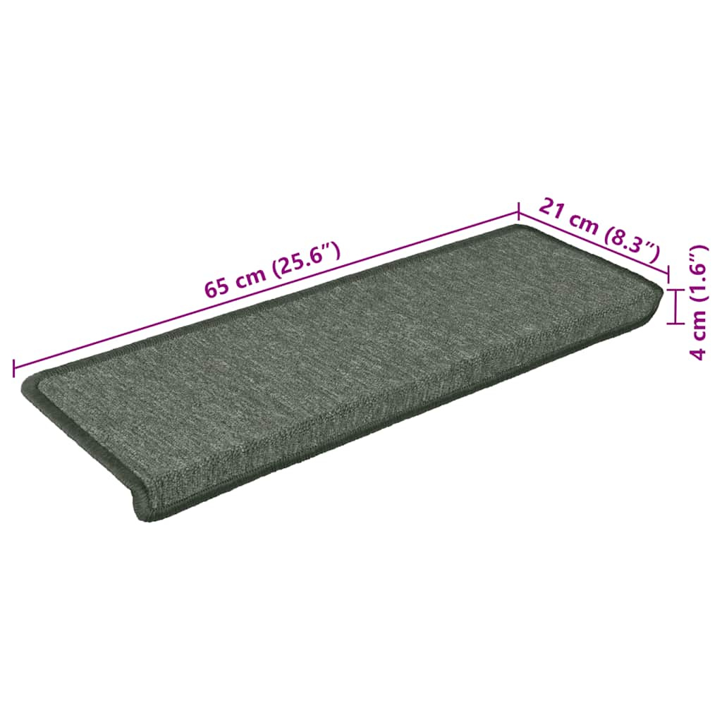 Stufenmatten 15 Stk. 65x21x4 cm Dunkelgrün Rechteckiger Rand