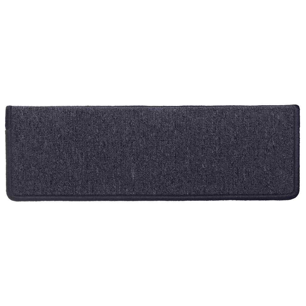 Stufenmatten 15 Stk. 65 x 21 x 4 cm Dunkelgrau und Blau Rechteckiger Rand