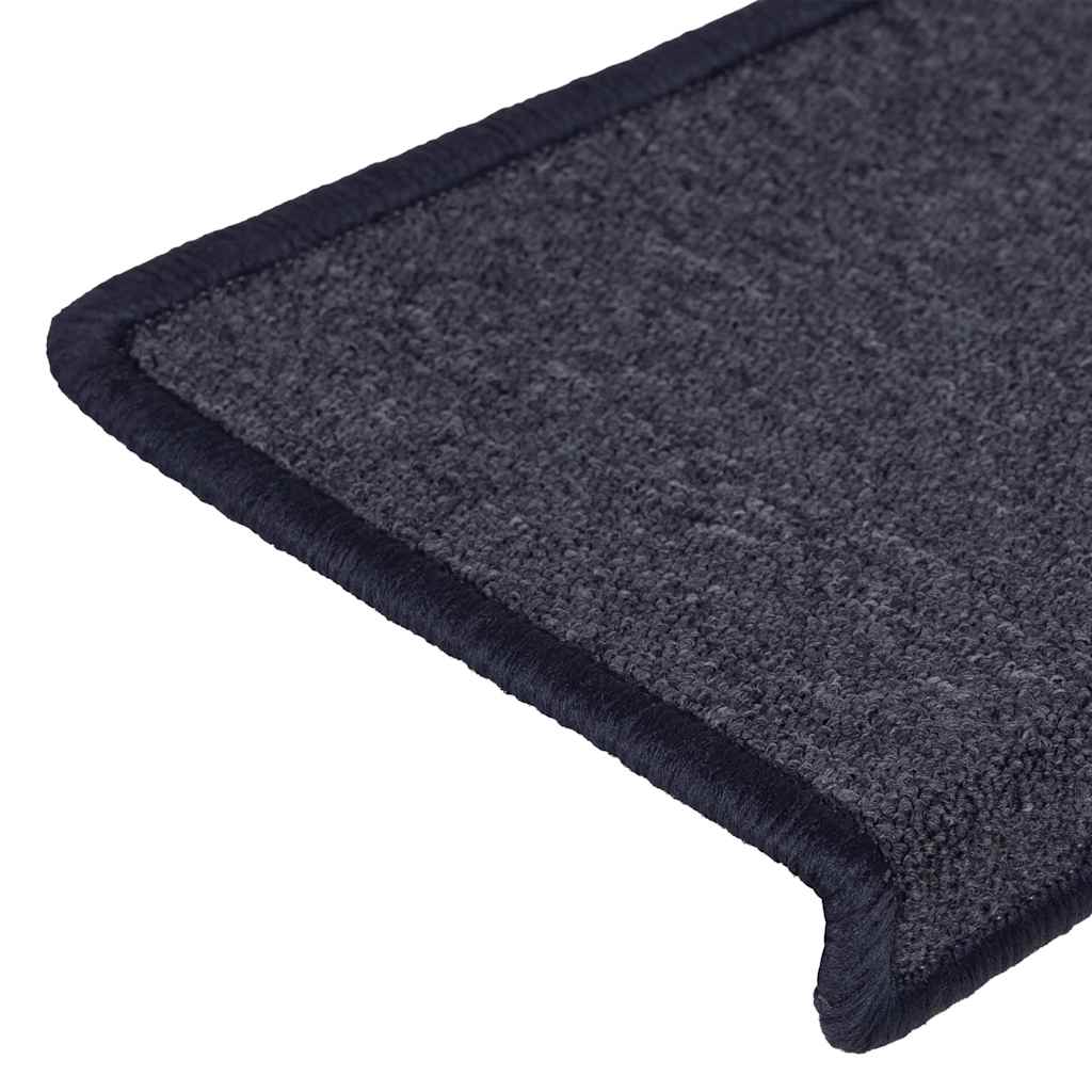 Stufenmatten 15 Stk. 65 x 21 x 4 cm Dunkelgrau und Blau Rechteckiger Rand