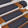 Stufenmatten 15 Stk. 65 x 21 x 4 cm Dunkelgrau und Blau Rechteckiger Rand