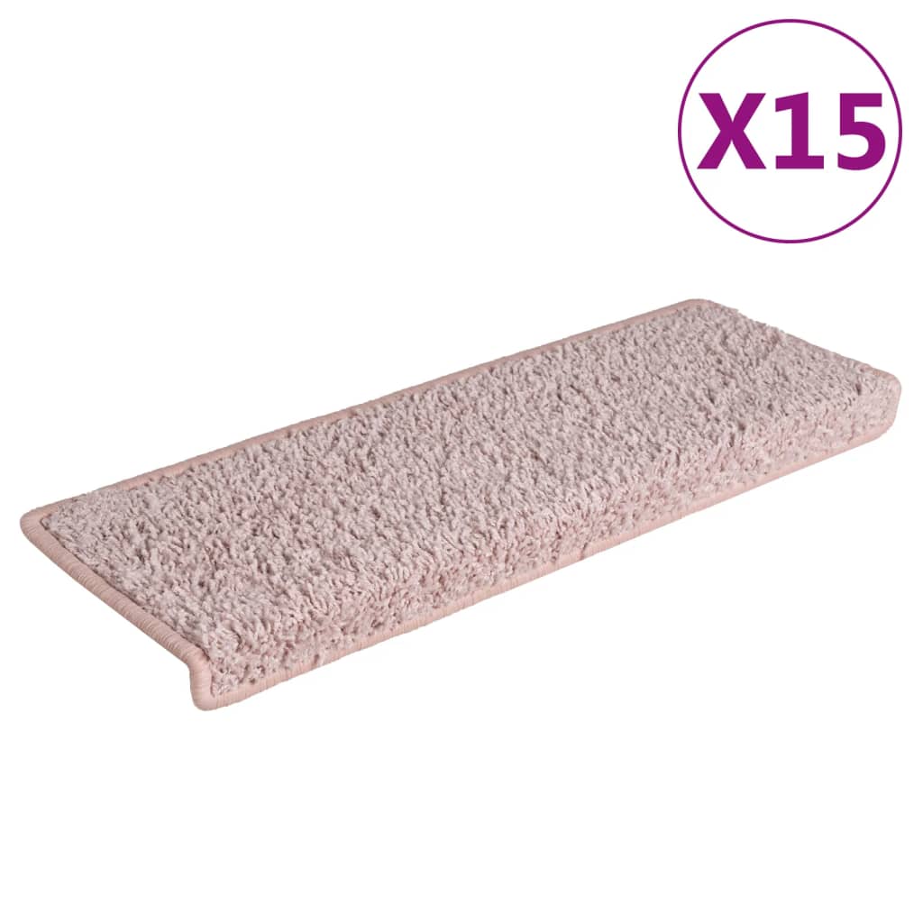 Stufenmatten 15 Stk. 65 x 21 x 4 cm Hellrosa Rechteckiger Rand