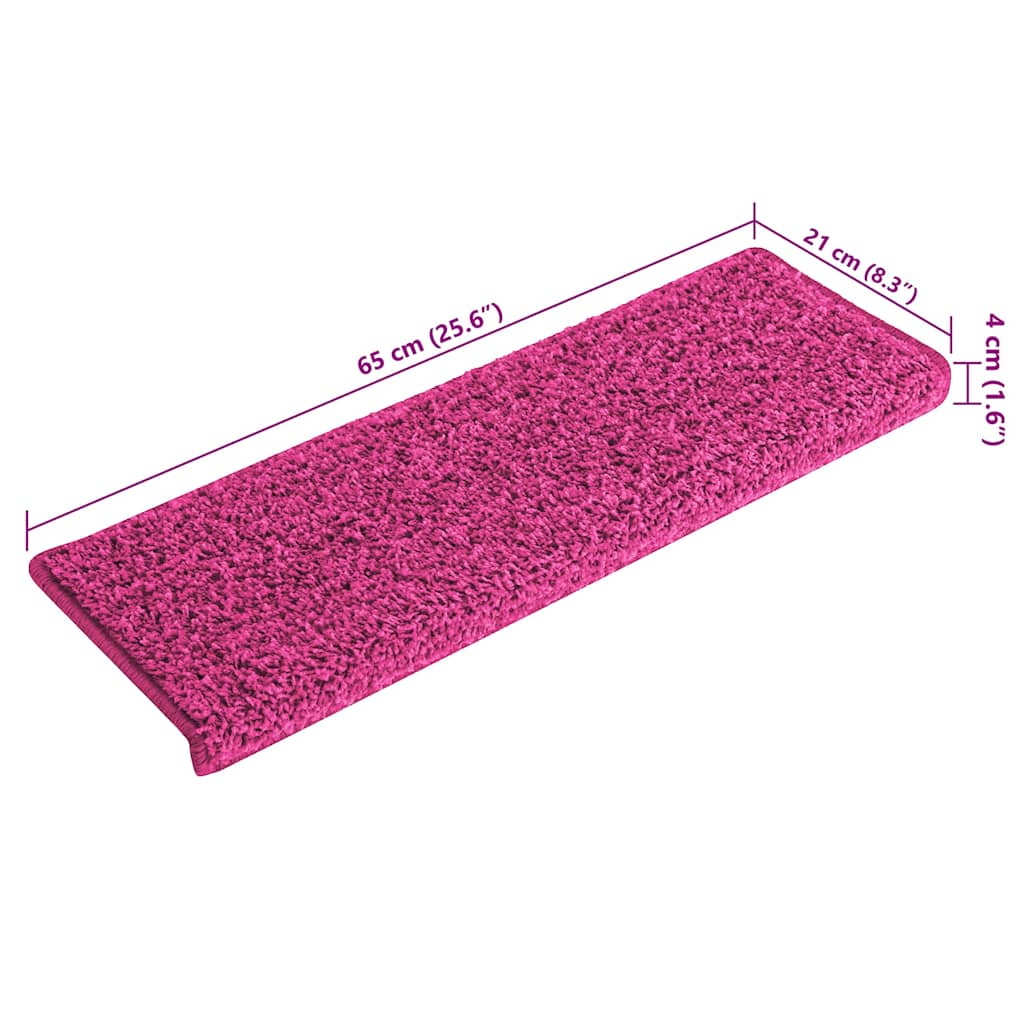 Stufenmatten 15 Stk. 65x21x4 cm Rosa Rechteckiger Rand