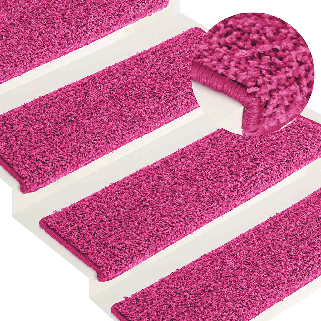 Stufenmatten 15 Stk. 65x21x4 cm Rosa Rechteckiger Rand