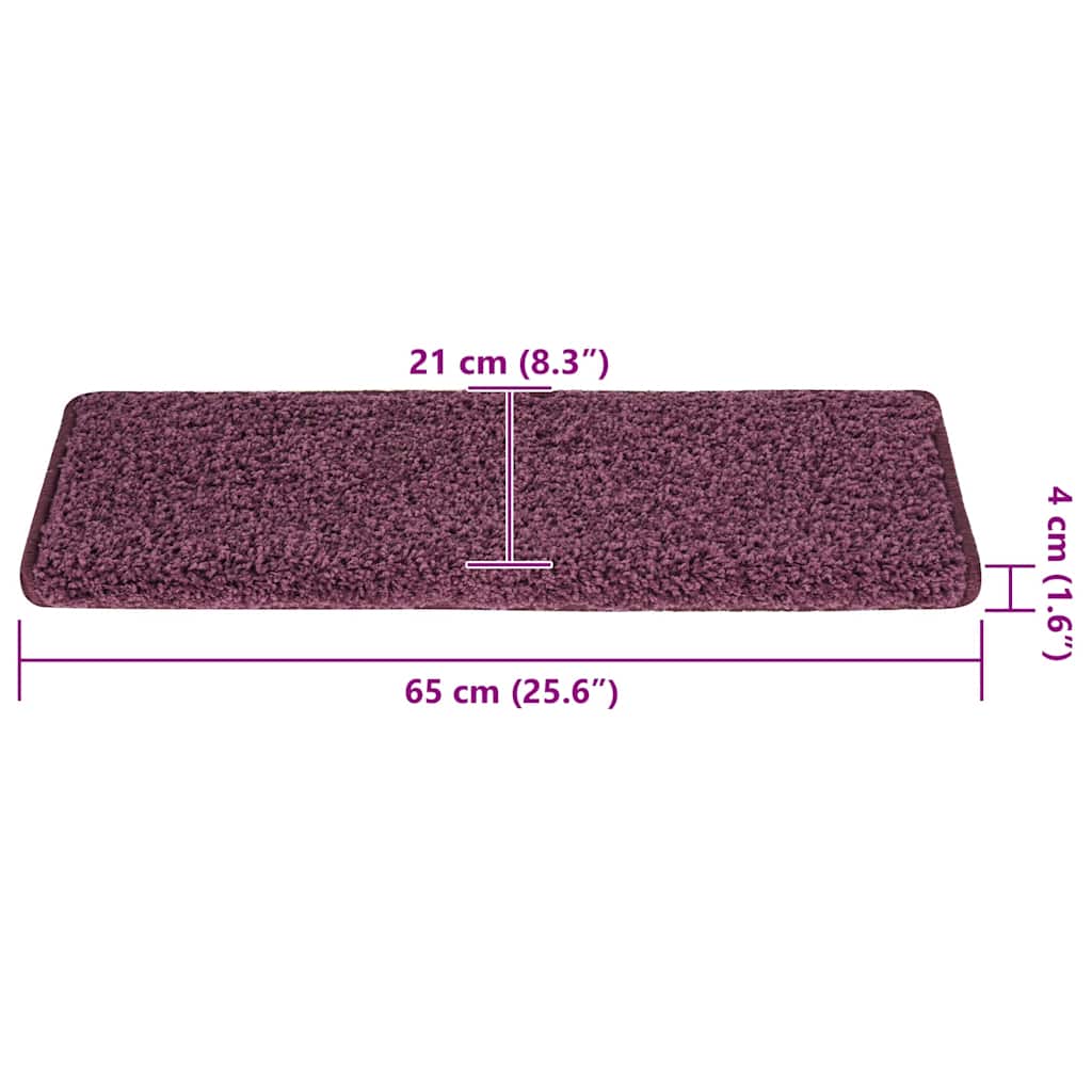 Stufenmatten 15 Stk. 65 x 21 x 4 cm Dunkelviolett Rechteckiger Rand