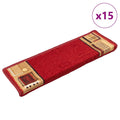 Treppenmatten Selbstklebend 15 Stk. 65x21x4 cm Rot