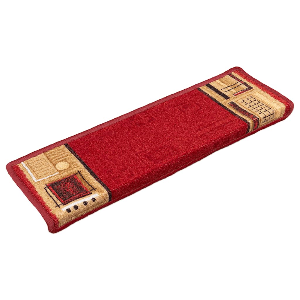 Treppenmatten Selbstklebend 15 Stk. 65x21x4 cm Rot