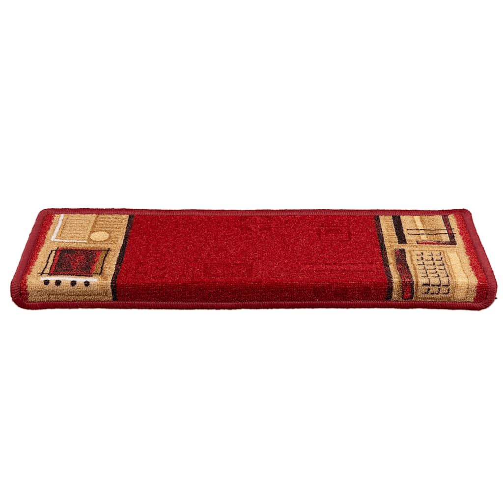 Treppenmatten Selbstklebend 15 Stk. 65x21x4 cm Rot