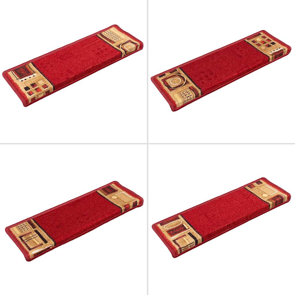 Treppenmatten Selbstklebend 15 Stk. 65x21x4 cm Rot