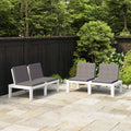 Gartenbänke mit Kissen 2 Stk. Kunststoff Weiß