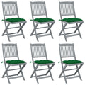 Klappbare Gartenstühle 6 Stk. mit Kissen Massivholz Akazie