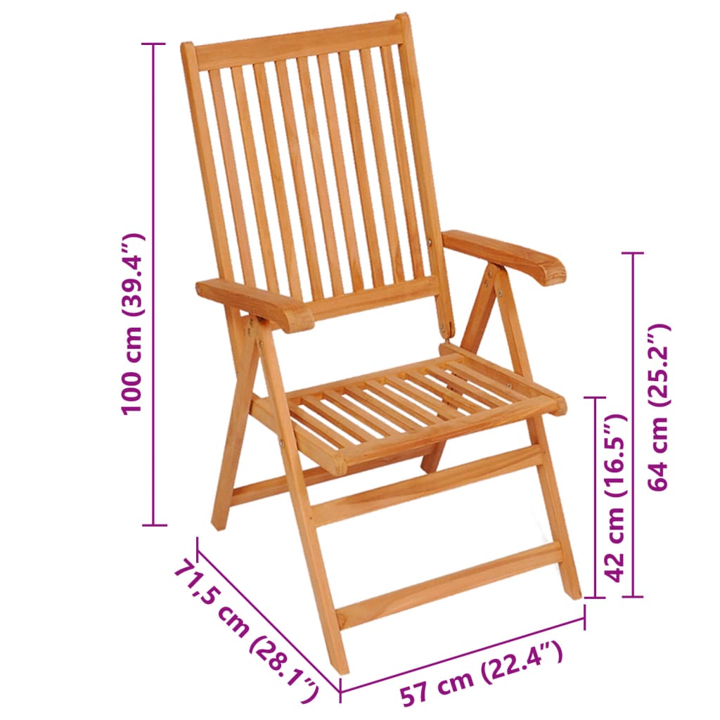 Gartenstühle 4 Stk. mit Grauen Kissen Massivholz Teak