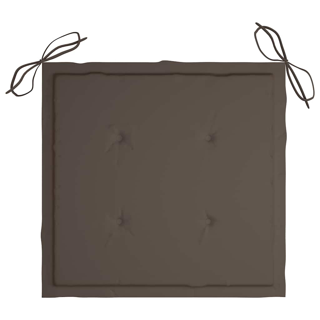 Gartenstühle mit Taupe Kissen 4 Stk. Massivholz Teak