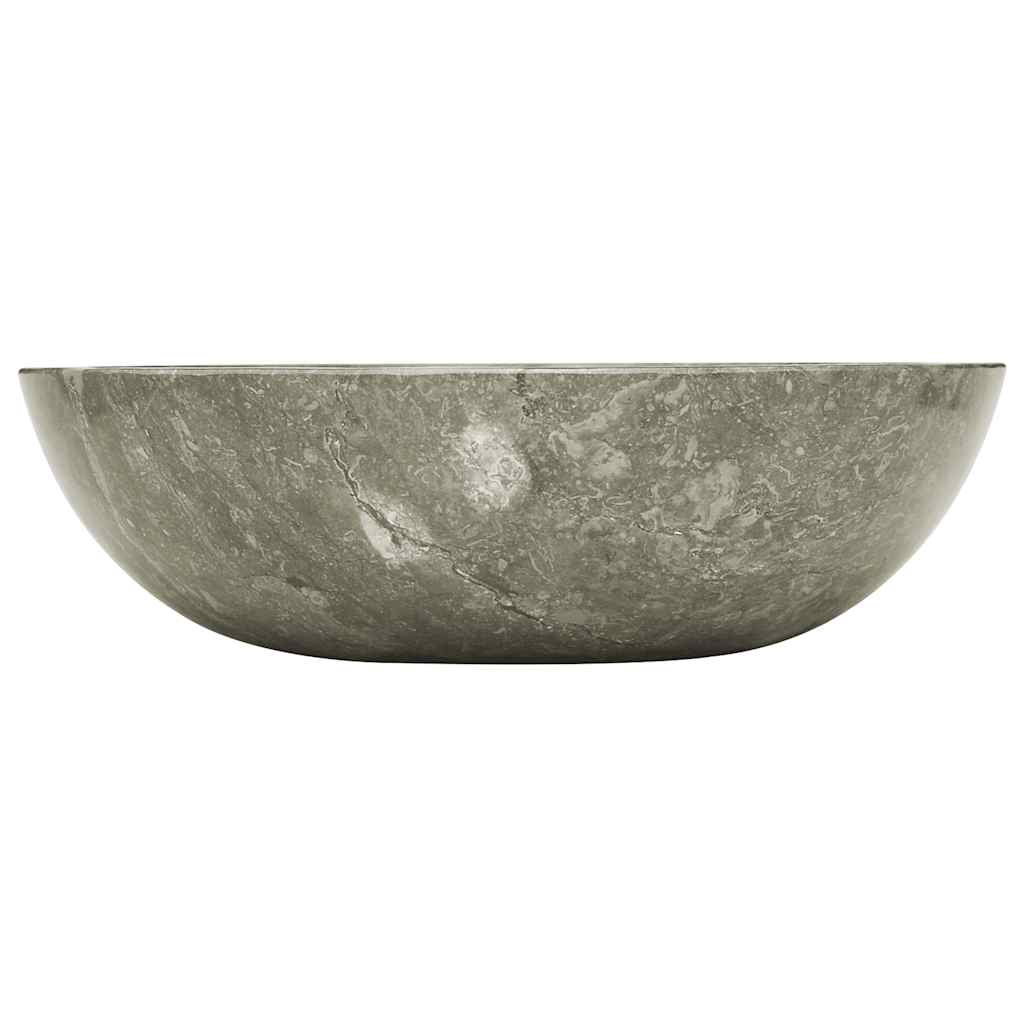 Waschbecken Grau Ø40x12 cm Marmor