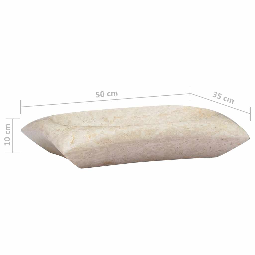 Waschbecken Creme 50x35x10 cm Marmor