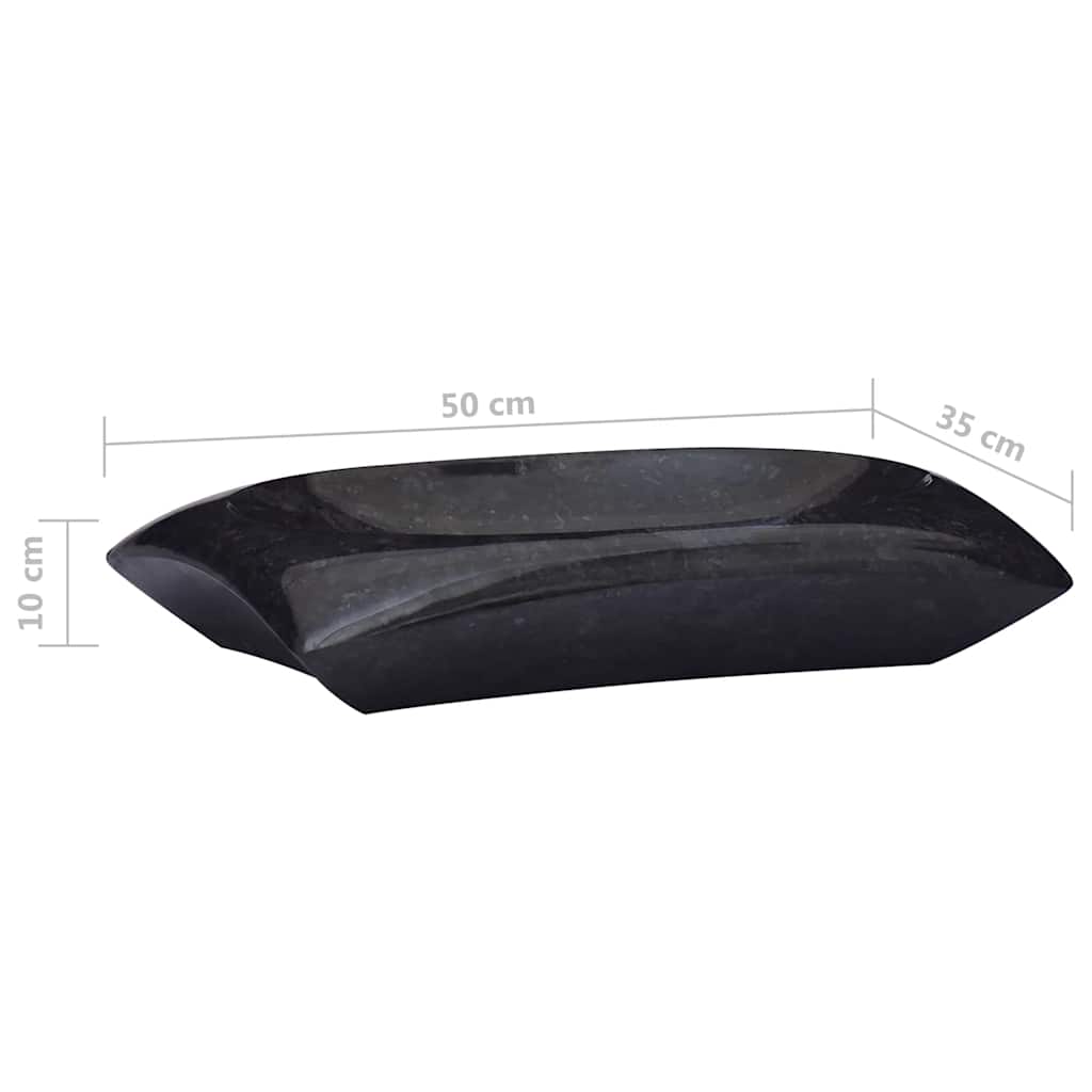 Waschbecken Schwarz 50x35x10 cm Marmor