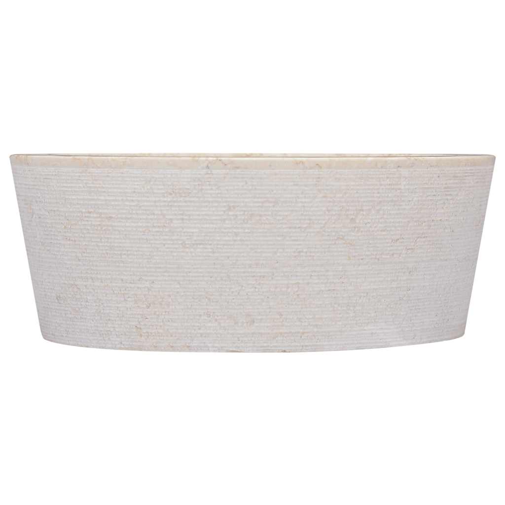 Waschbecken Creme Ø40x15 cm Marmor
