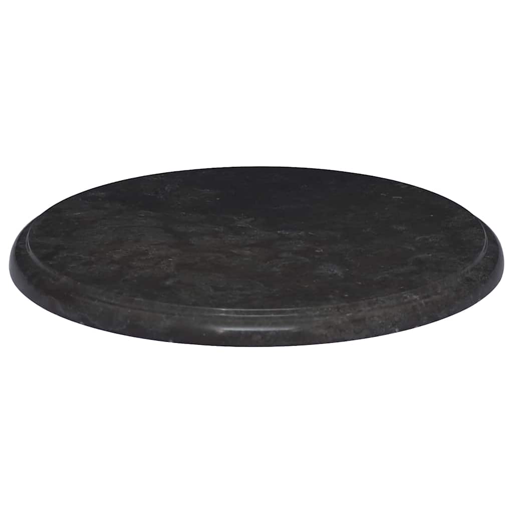 Tischplatte Schwarz Ø40x2,5 cm Marmor