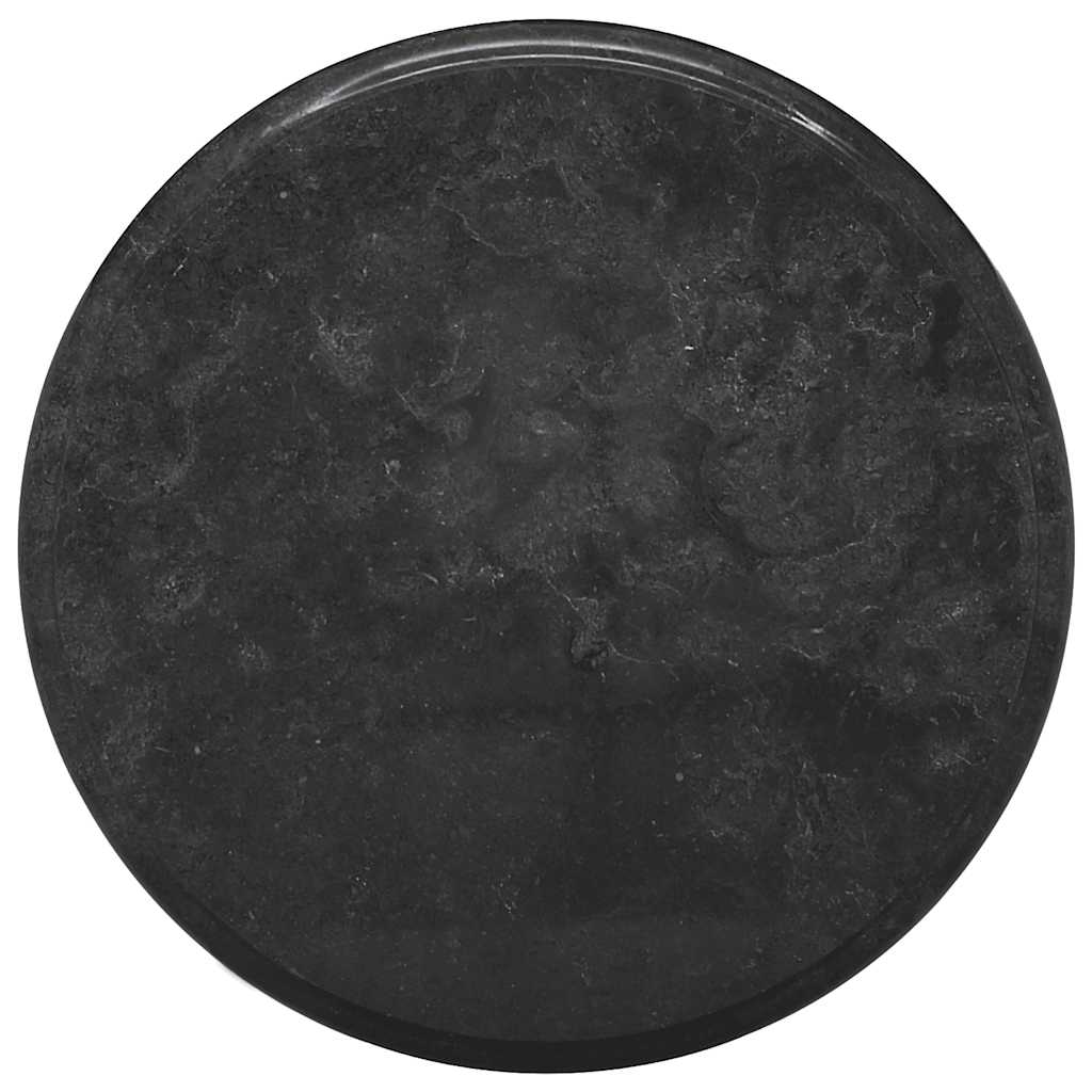 Tischplatte Schwarz Ø40x2,5 cm Marmor