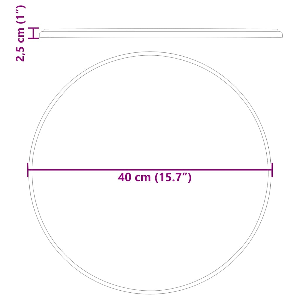 Tischplatte Grau Ø40x2,5 cm Marmor