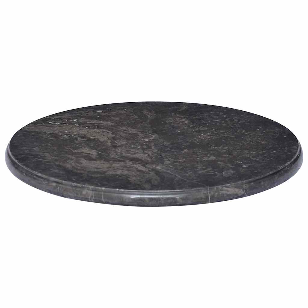 Tischplatte Schwarz Ø50x2,5 cm Marmor
