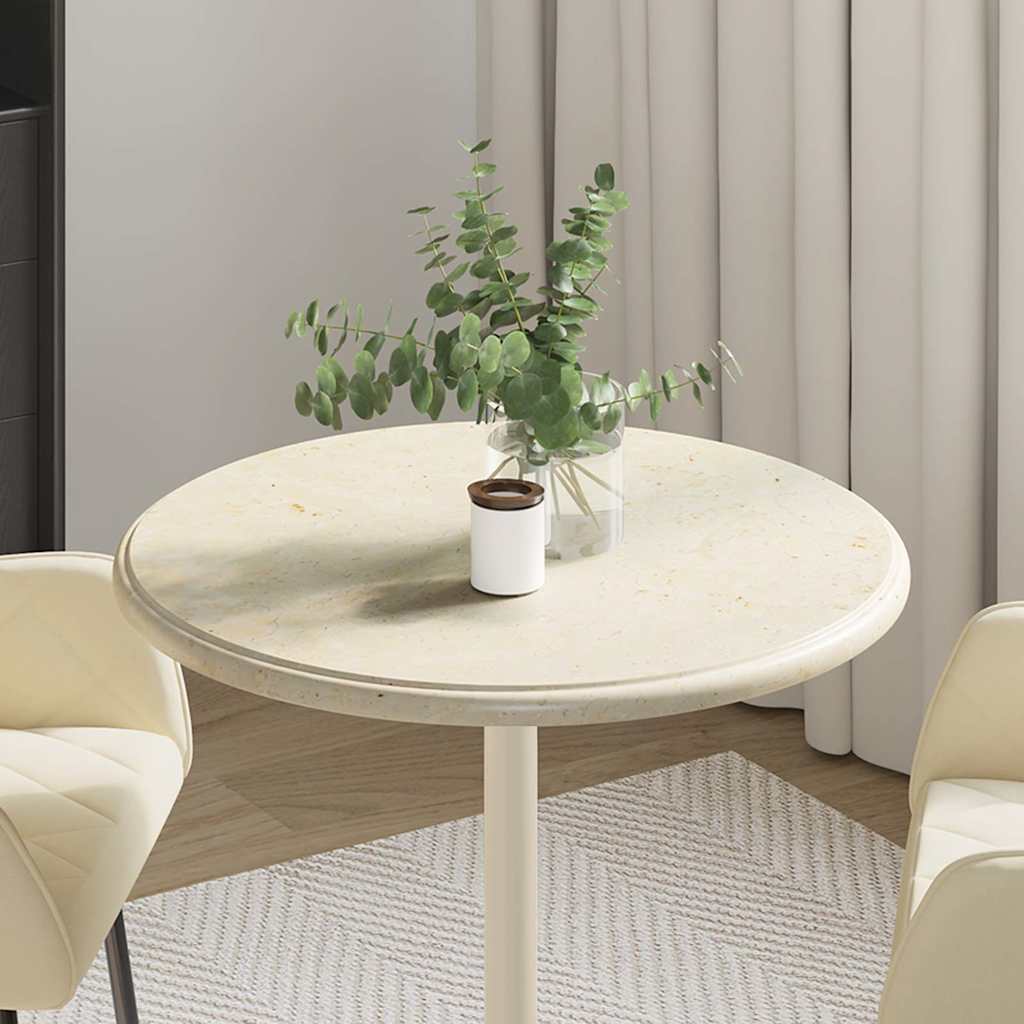 Tischplatte Creme Ø60x2,5 cm Marmor