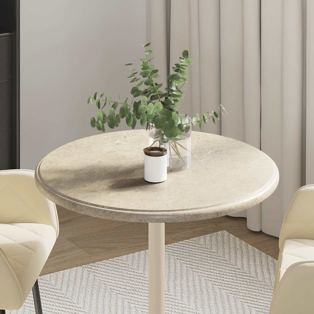 Tischplatte Grau Ø60x2,5 cm Marmor