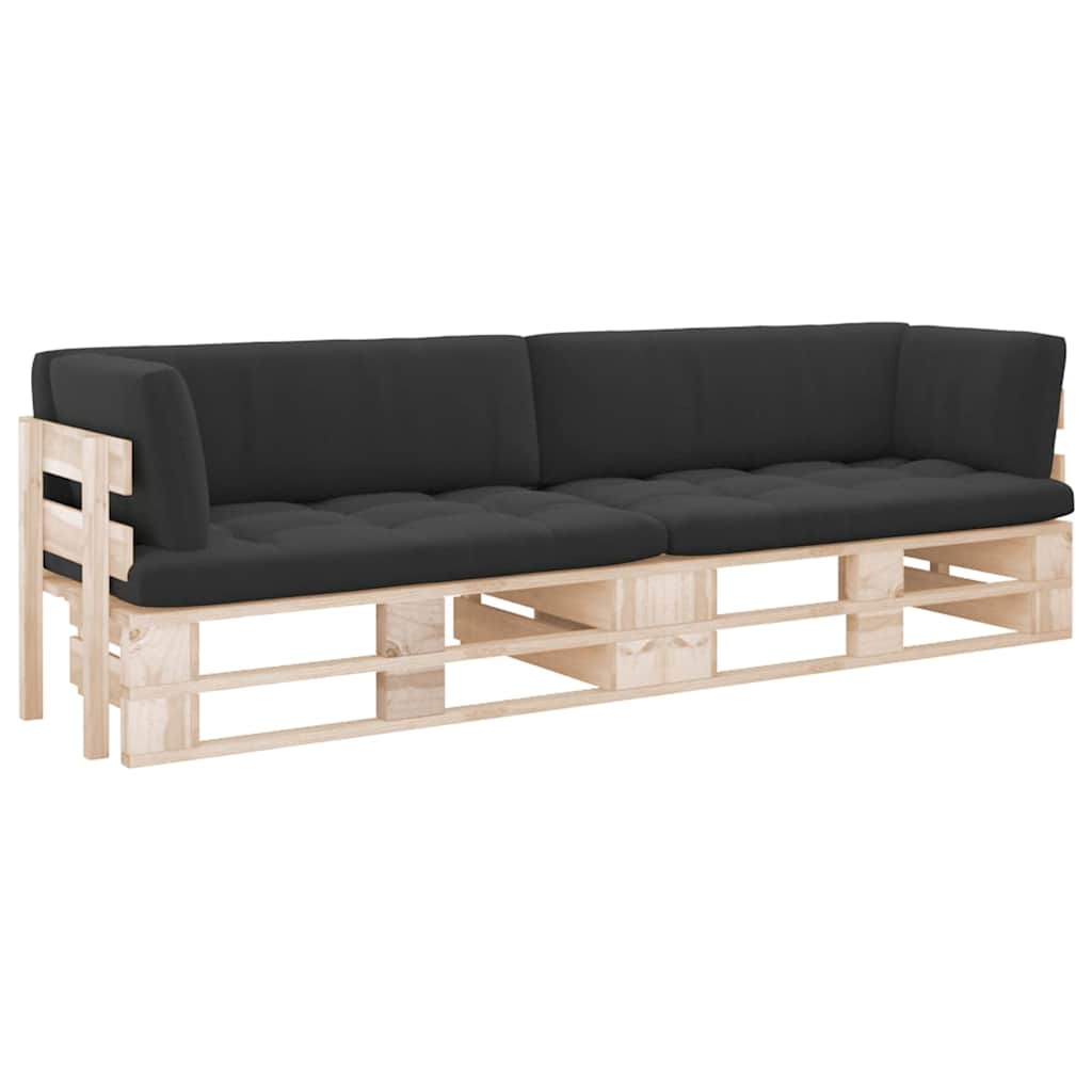 2-Sitzer-Palettensofa mit Kissen Imprägniertes Kiefernholz