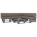 4-tlg. Paletten-Lounge-Set Grau Imprägniertes Kiefernholz