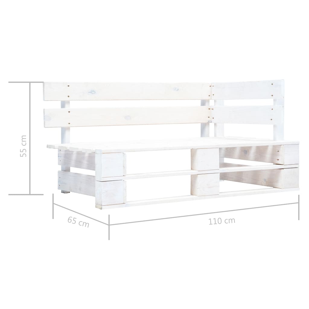 4-tlg. Paletten-Lounge-Set Weiß Imprägniertes Kiefernholz