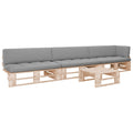 4-tlg. Paletten-Lounge-Set mit Kissen Imprägniertes Kiefernholz