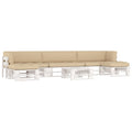 6-tlg. Paletten-Lounge-Set Weiß Imprägniertes Kiefernholz