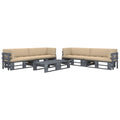 6-tlg. Paletten-Lounge-Set Grau Imprägniertes Kiefernholz