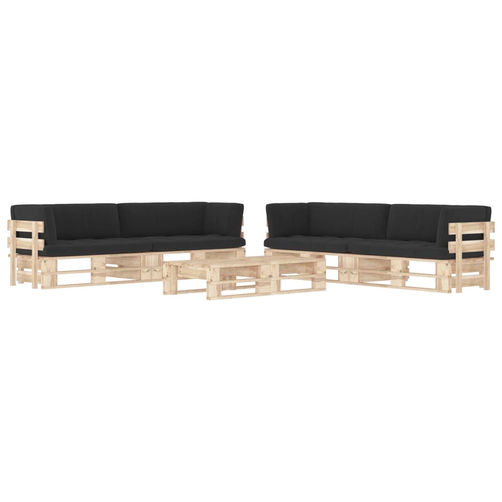 6-tlg. Paletten-Lounge-Set mit Kissen Imprägniertes Kiefernholz
