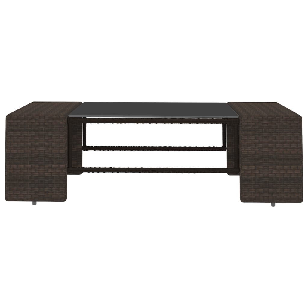 6-tlg. Garten-Lounge-Set mit Kissen Braun Poly Rattan