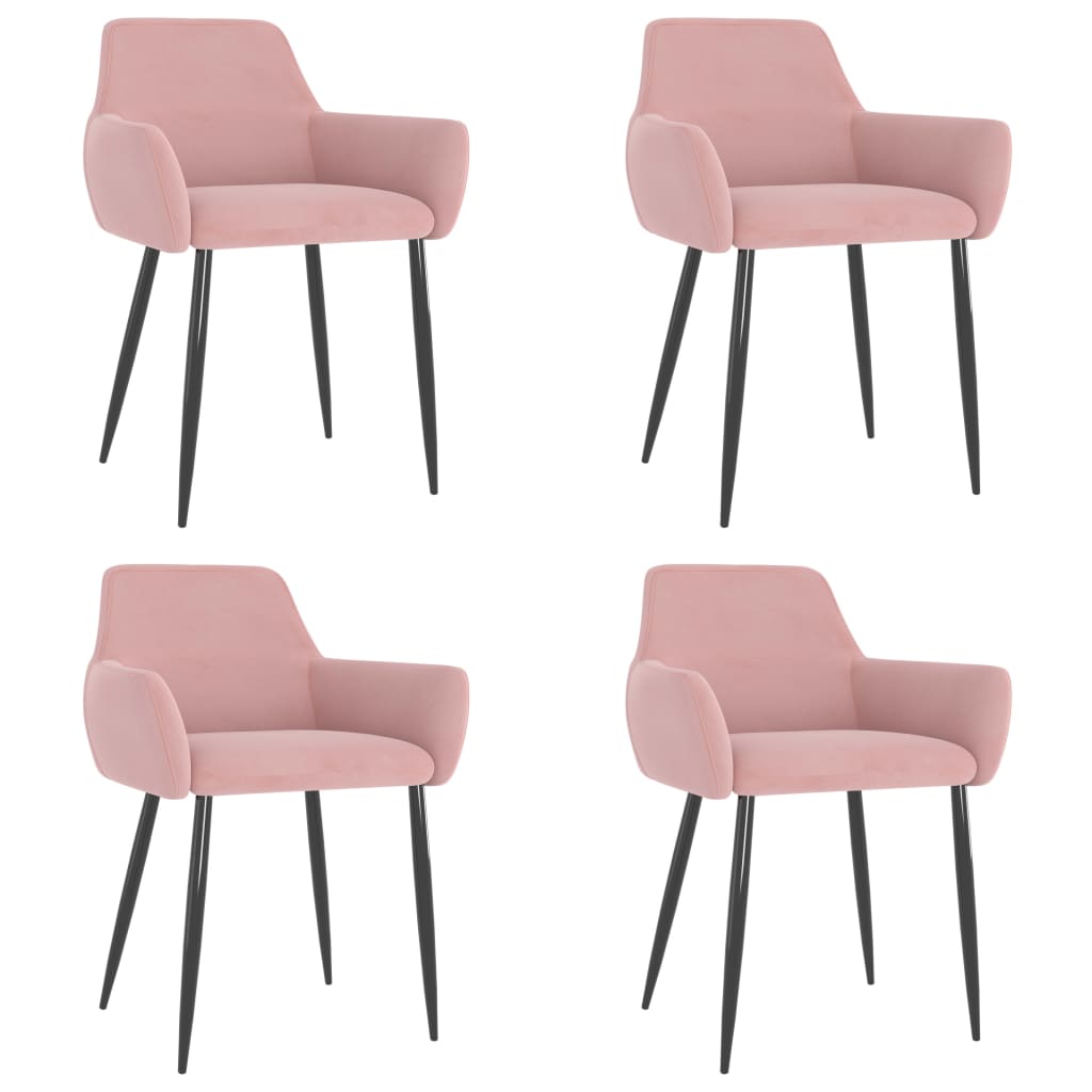 Esszimmerstühle 4 Stk. Rosa Samt