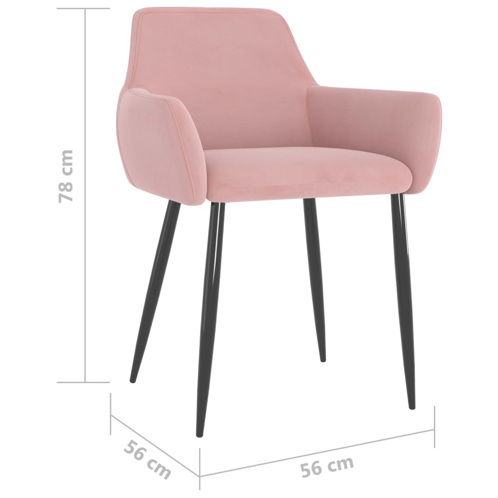 Esszimmerstühle 4 Stk. Rosa Samt