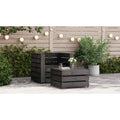 2-tlg. Garten-Paletten-Lounge-Set Kiefernholz Grau Imprägniert