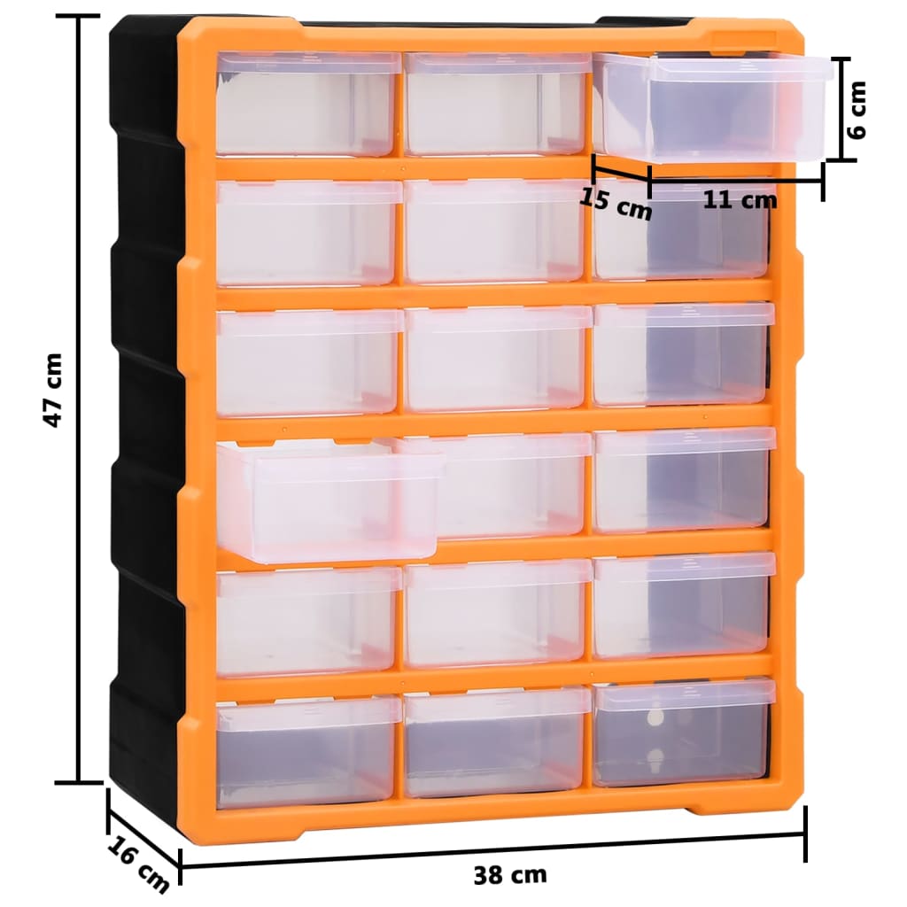 Multi-Schubladen-Organizer 18 Schubladen 38x16x47 cm