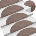 Stufenmatten Selbstklebend 10 Stk. 56x17x3 cm Hellbraun Halbrund