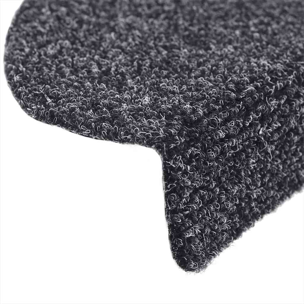 Stufenmatten Selbstklebend 5 Stk. 56x17x3 cm Dunkelgrau Halbrund