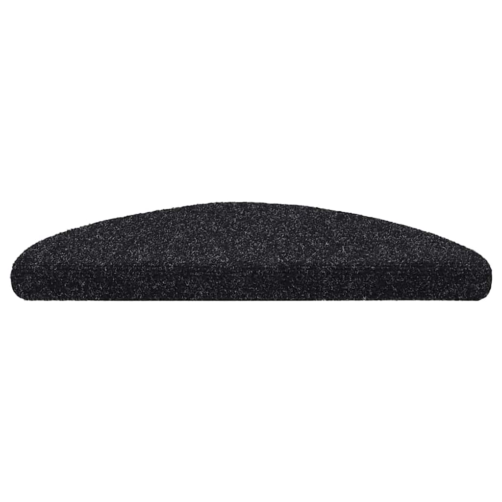 Stufenmatten Selbstklebend 10 Stk. 56x17x3 cm Schwarz Halbrund