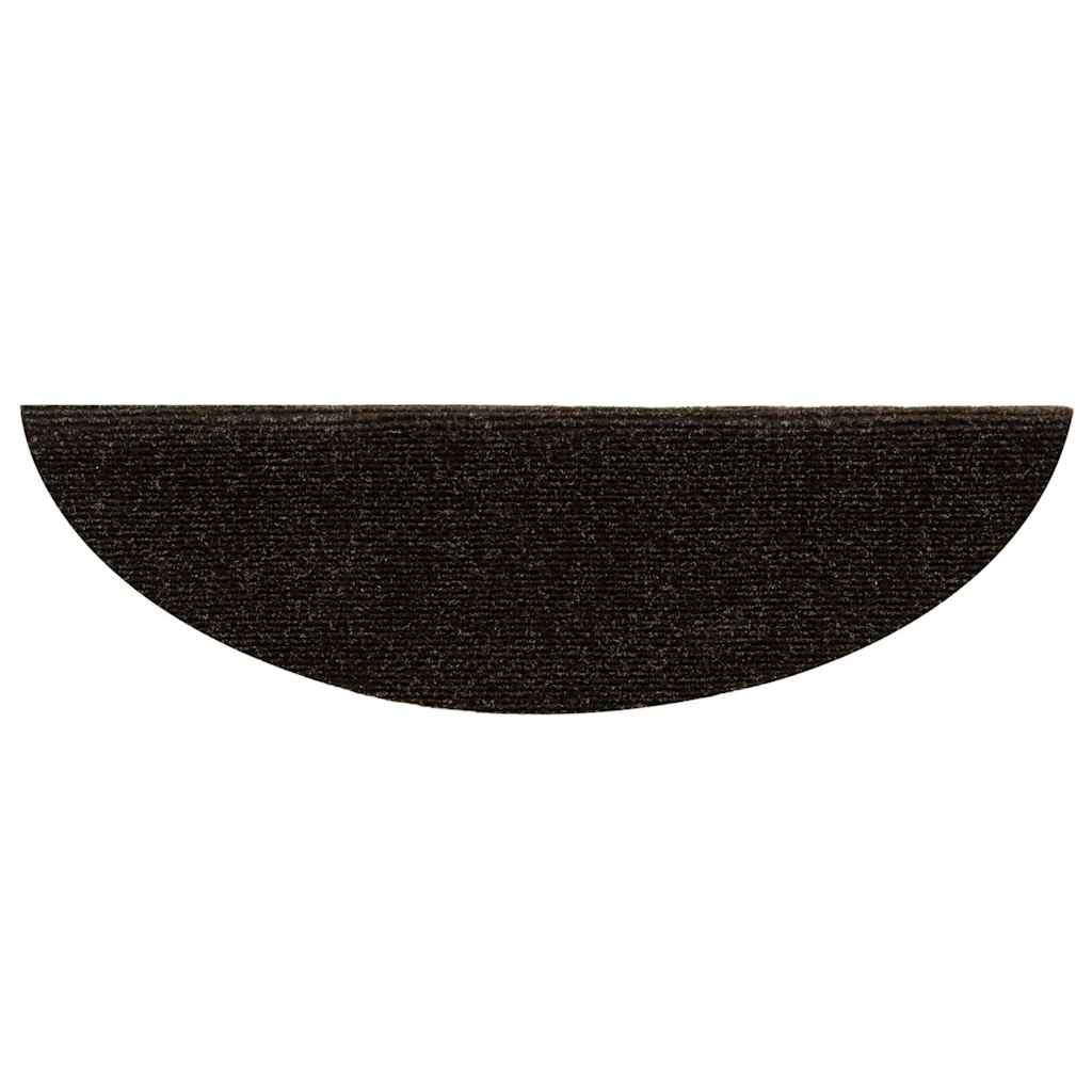Stufenmatten Selbstklebend 10 Stk. 56x17x3 cm Dunkelbraun Halbrund