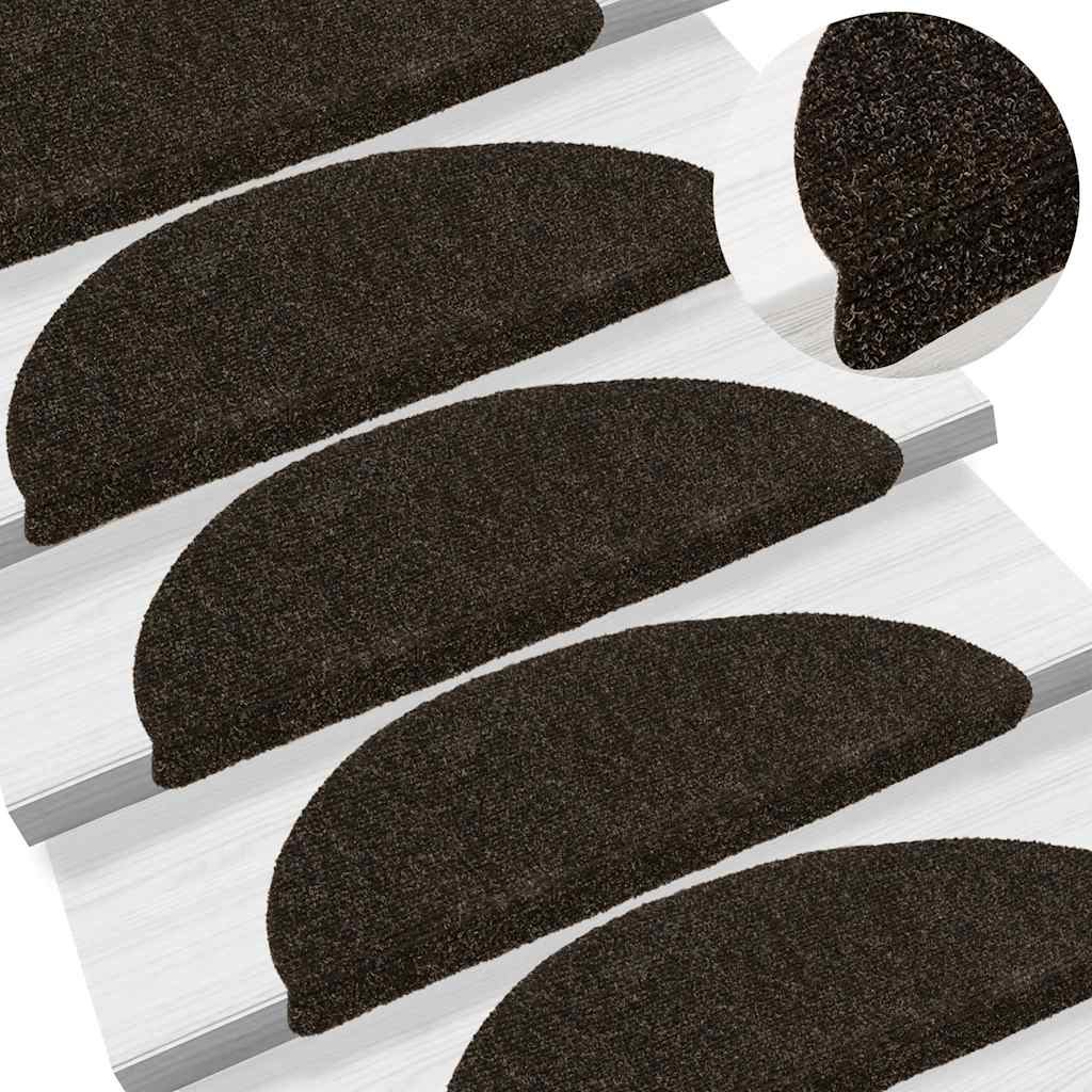 Stufenmatten Selbstklebend 10 Stk. 56x17x3 cm Dunkelbraun Halbrund